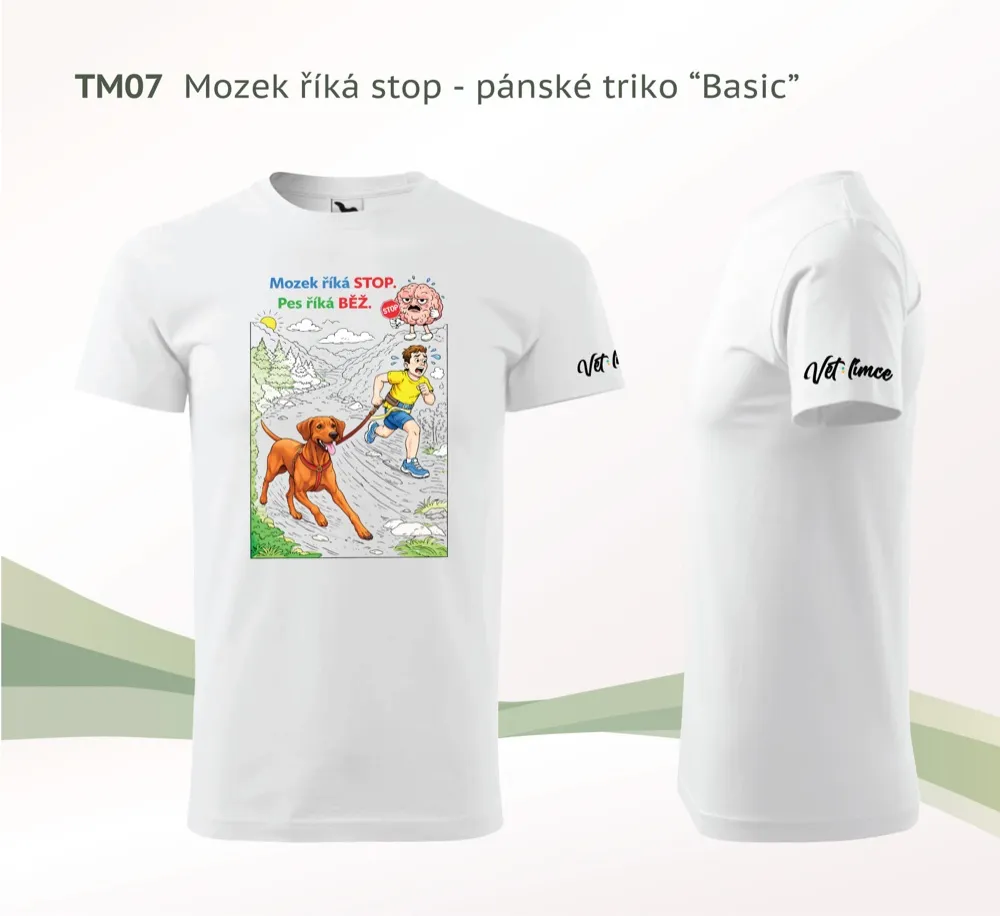 Pánské tričko VETlímce — Mozek říká stop