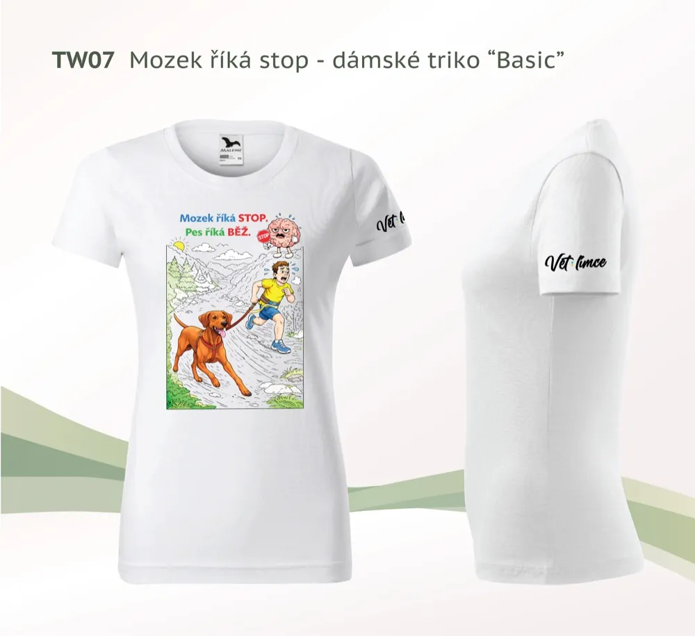 Dámské tričko VETlímce — Mozek říká stop