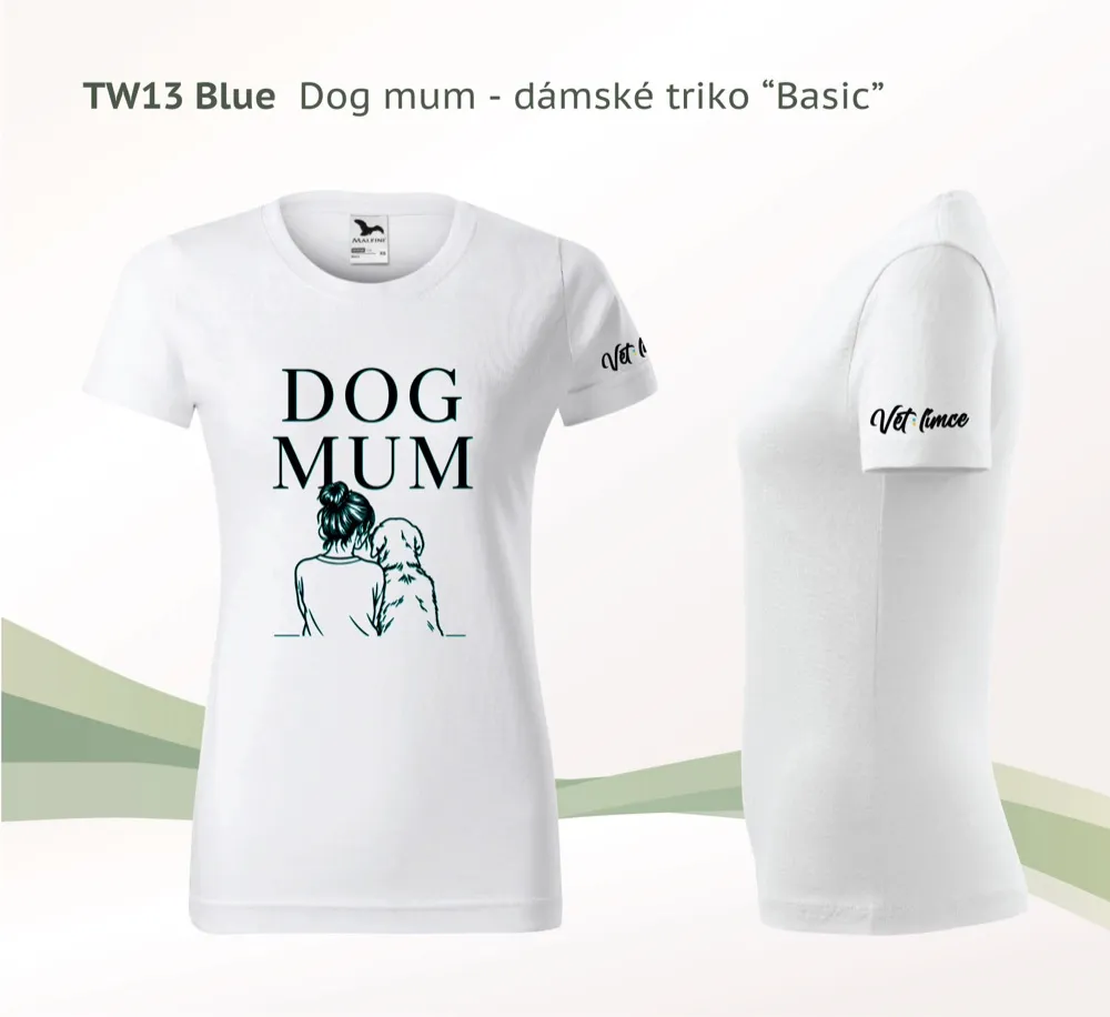 Dámské tričko VETlímce — Dog mum (modrá)
