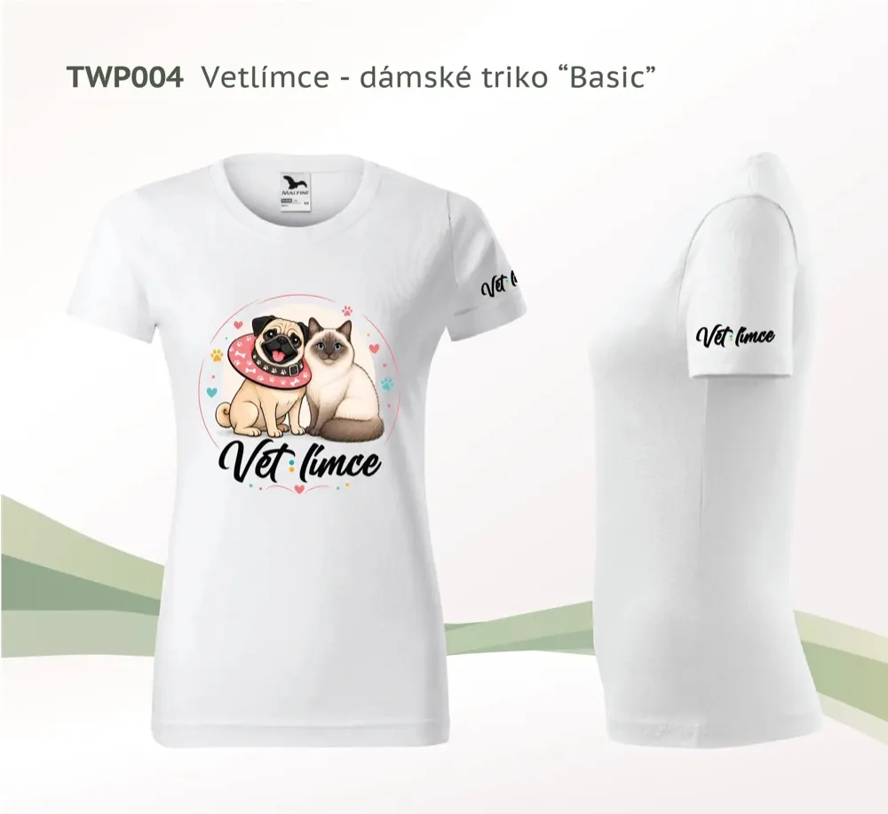 Dámské tričko VETlímce — Mopsík a Daisy „Dívej se mi do očí“